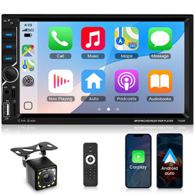 Upriding Double Din stereo with wireless CarPlay and Android Auto for seamless driving