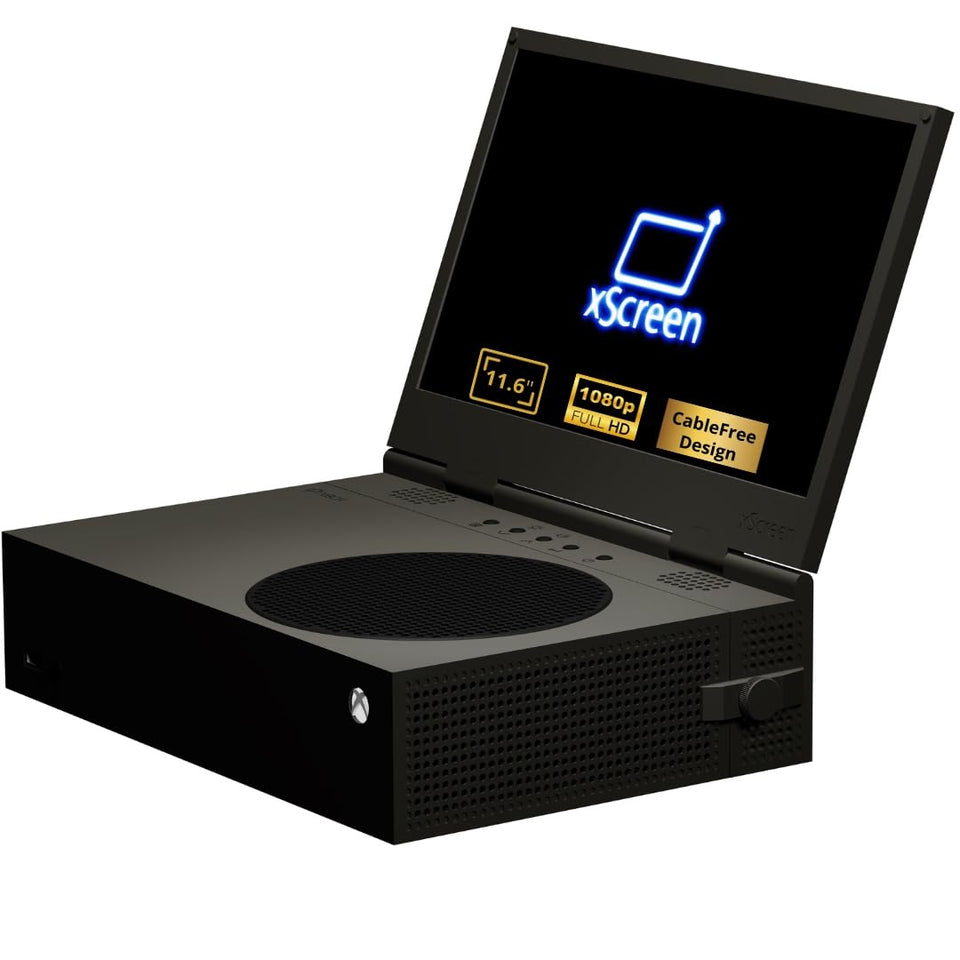 UPspec xScreen for Xbox Series S — xbox-series-s-fit: portable monitor fits the console footprint.
