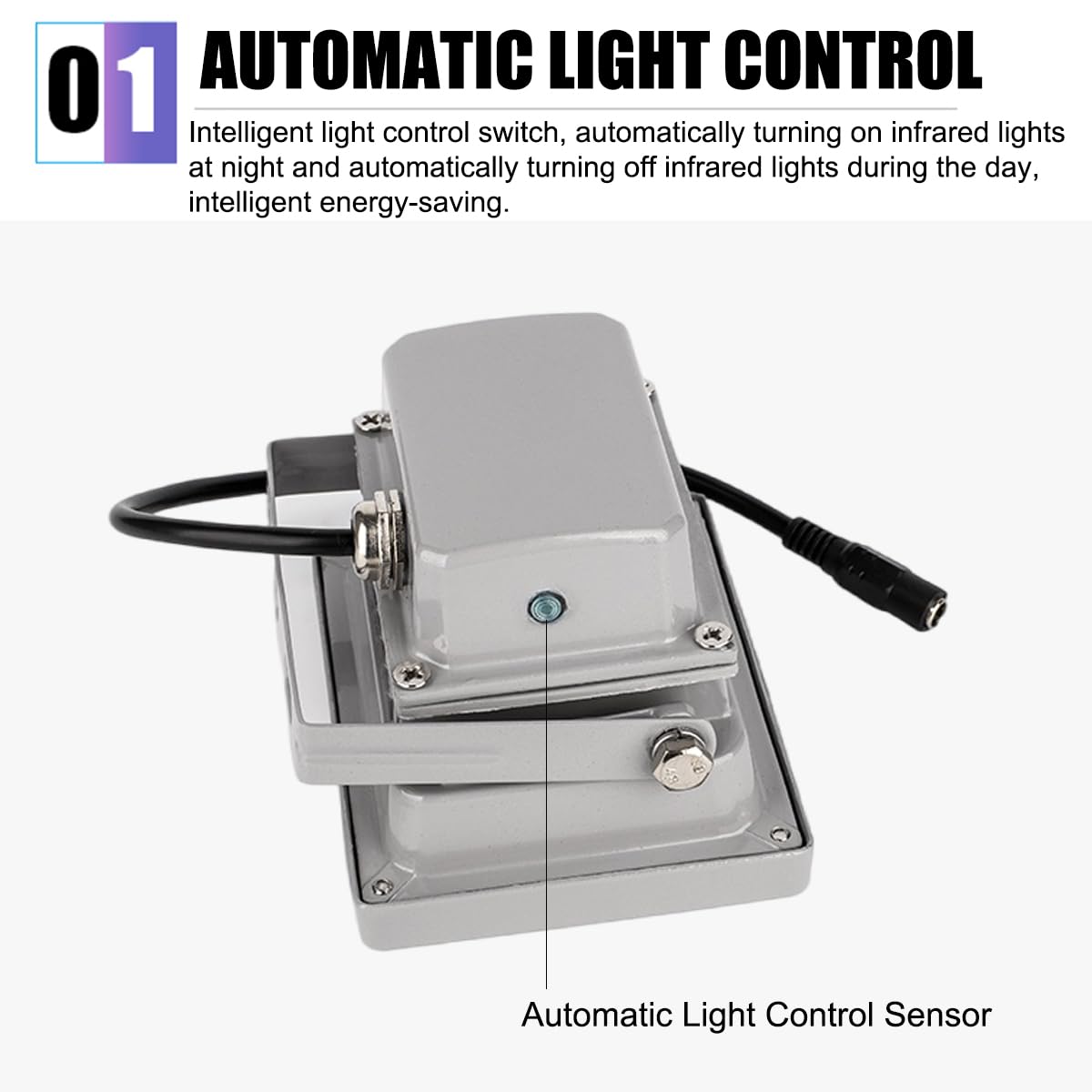 UQISOVI IP65 aluminum housing protects the IR light outdoors and in rain.