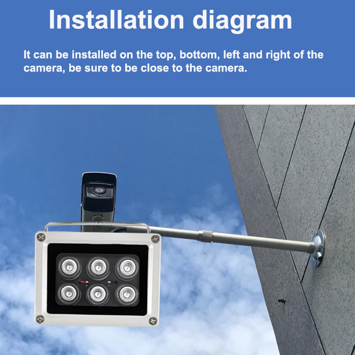 UQISOVI lightweight IR illuminator weighs 400 g for easy handling.