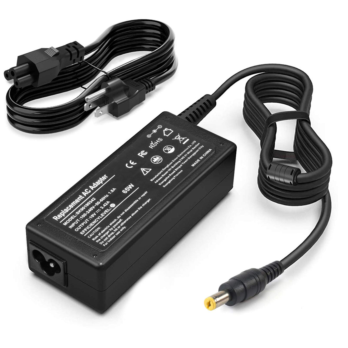 Urabiu front view of 65W adapter showing compact design and portability