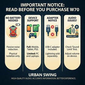 URBAN SWING W70 travel-ready design for flights and commutes.