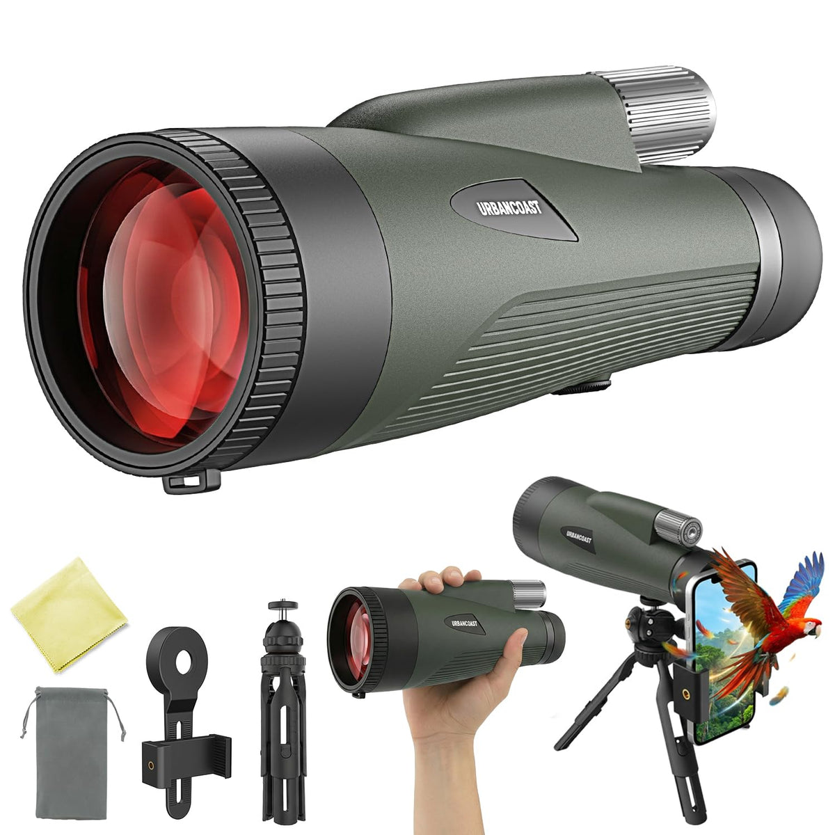 URBANCOAST 15x65 monocular captures distant birds with crisp color and detail