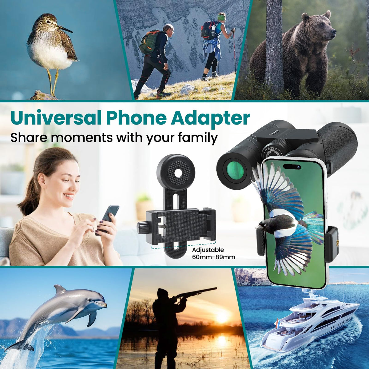 URBANCOAST adjustable eyecups and center focus for comfortable glasses wearers.