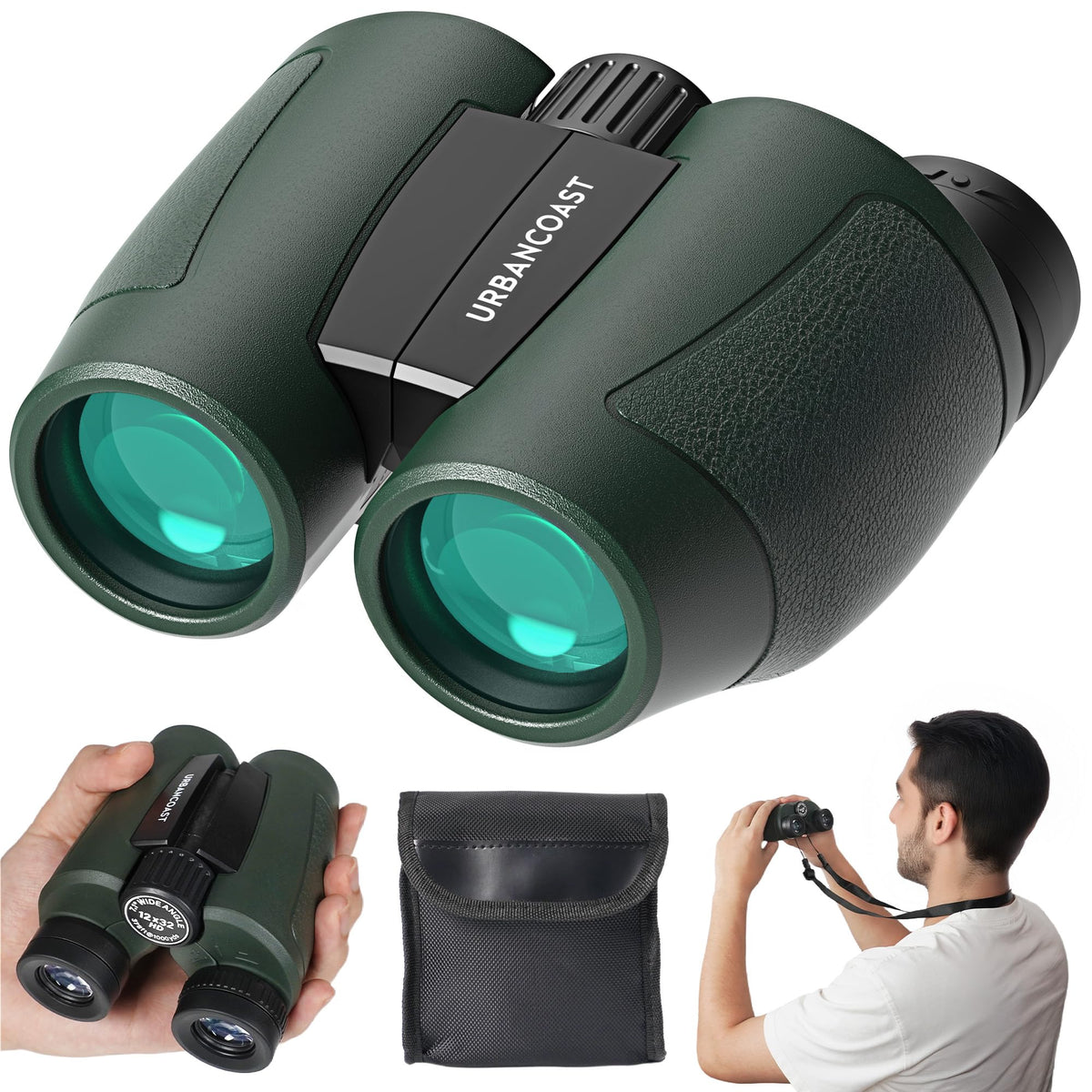 URBANCOAST front view showing compact binoculars and portability benefit
