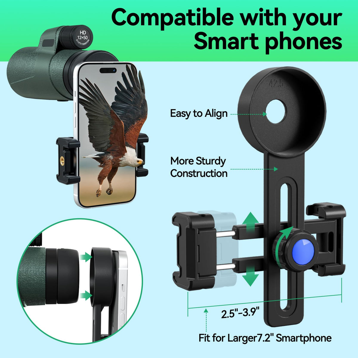 URBANCOAST monocular held by hiker demonstrating lightweight portability advantage