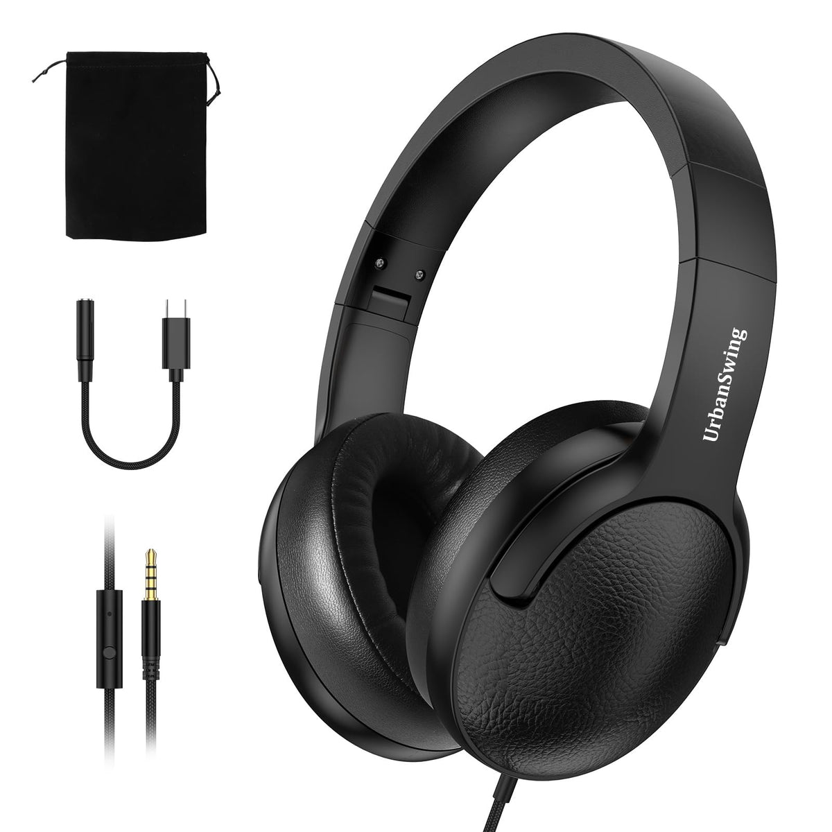 UrbanSwing W4 front view headphones bundle for classroom and travel