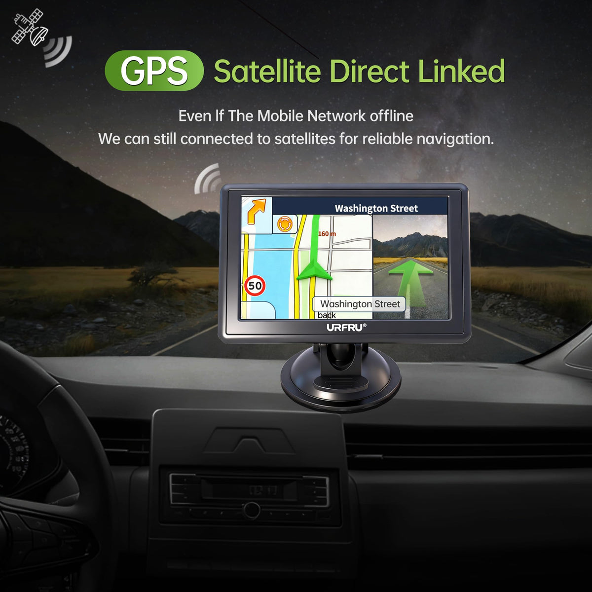 URFRU closeup of 5-inch touchscreen showing responsive touch controls