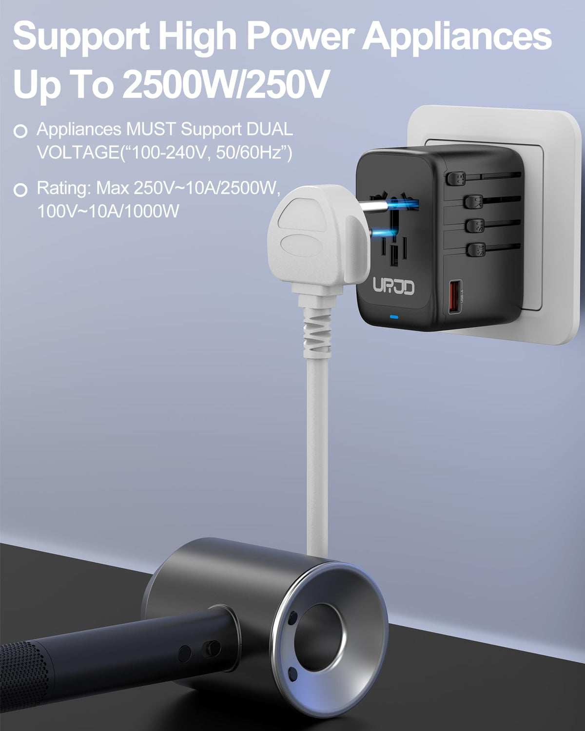 URJD beside a passport and phone to show compact size and easy packing benefit