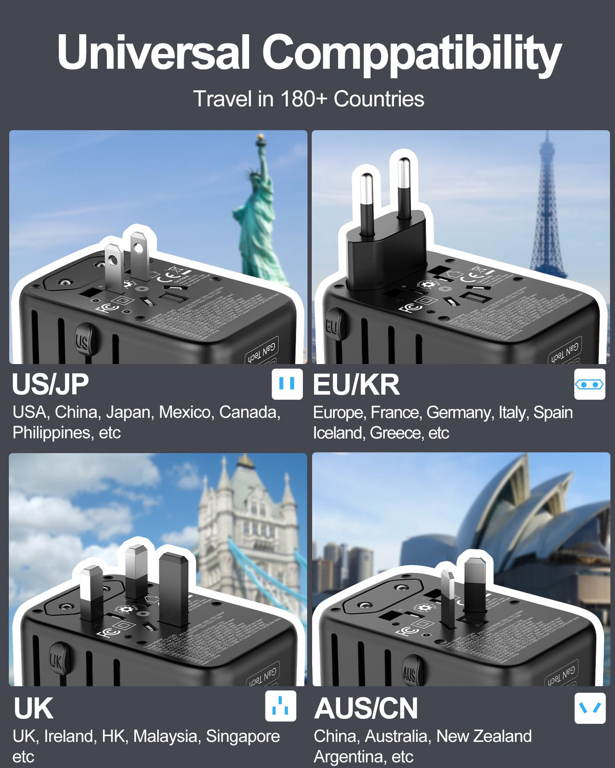 URJD unit's 2500W AC outlet powers high-demand devices on travel.