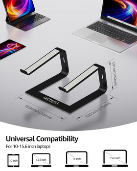 Urmust laptop stand fold-flat for easy transport and storage.