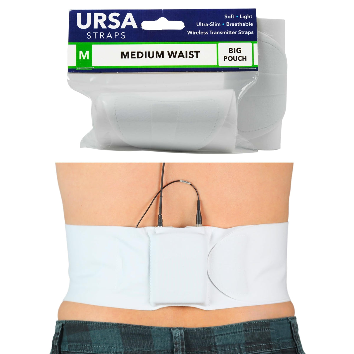 URSA Straps pouch holding transmitter demonstrating snug secure fit