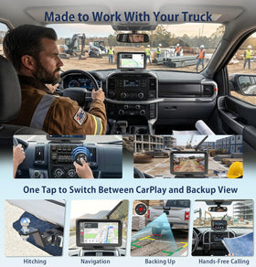 URVOLAX 7-inch CarPlay/Android Auto monitor enables hands-free navigation on the road.