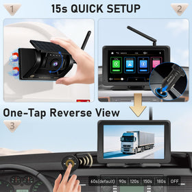 URVOLAX 7-inch CarPlay Android Auto monitor boosts navigation and hands-free driving.