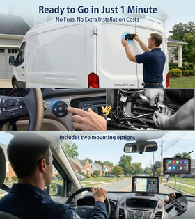 URVOLAX portable CarPlay screen provides flexible viewing for on-site work.