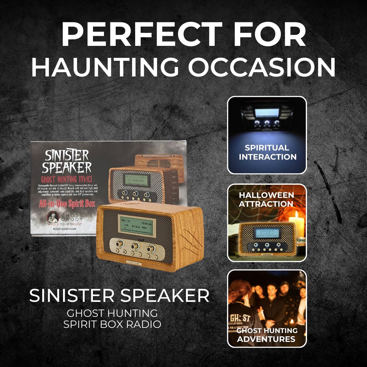 US Ghost Adventures Sinister Speaker bass and treble controls for audio clarity