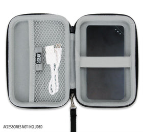 Compact, travel-friendly design of the USA Gear hotspot case for easy carry.