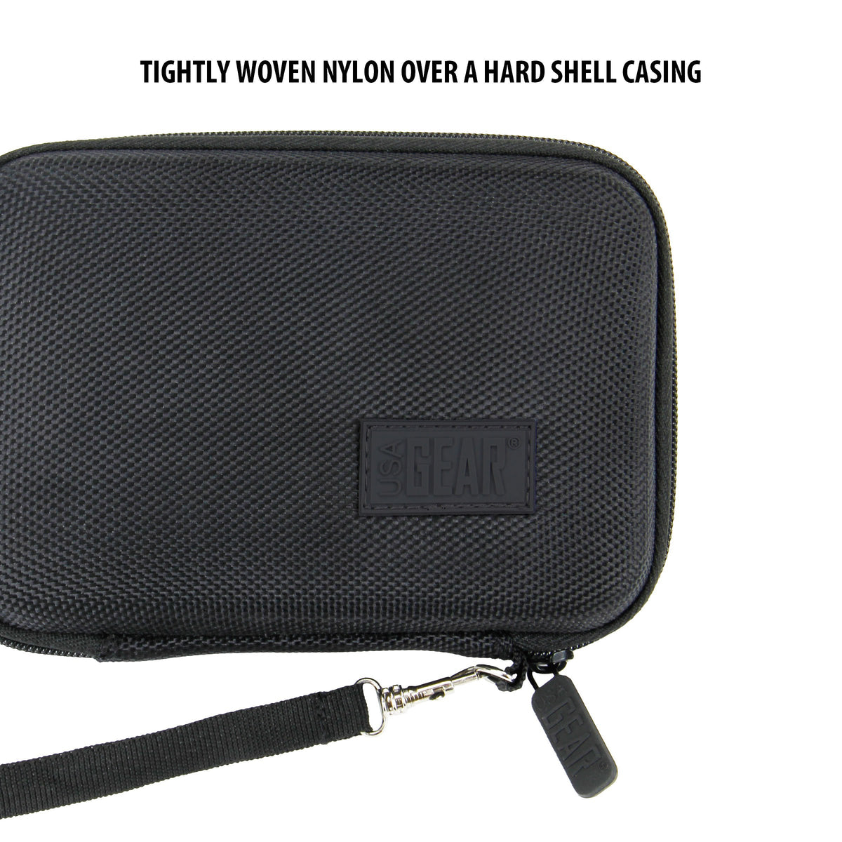 Spacious interior of the USA Gear case accommodates hotspot and cables together.