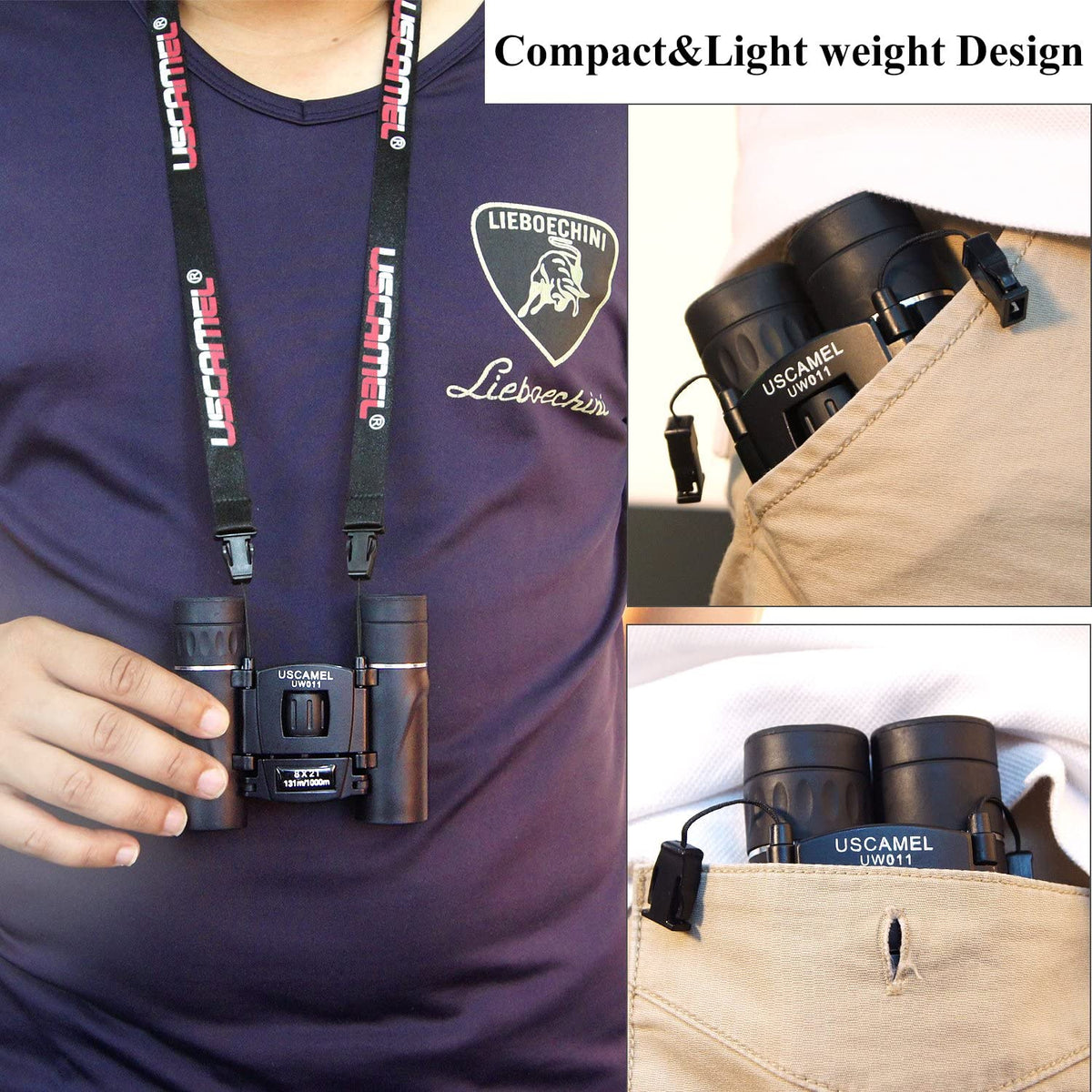 USCAMEL lens close-up highlighting BaK4 prisms and coatings for brighter images