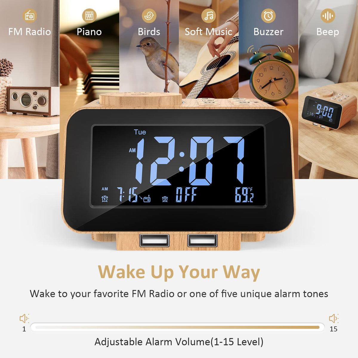 uscce lifestyle on nightstand blending with modern bedroom décor