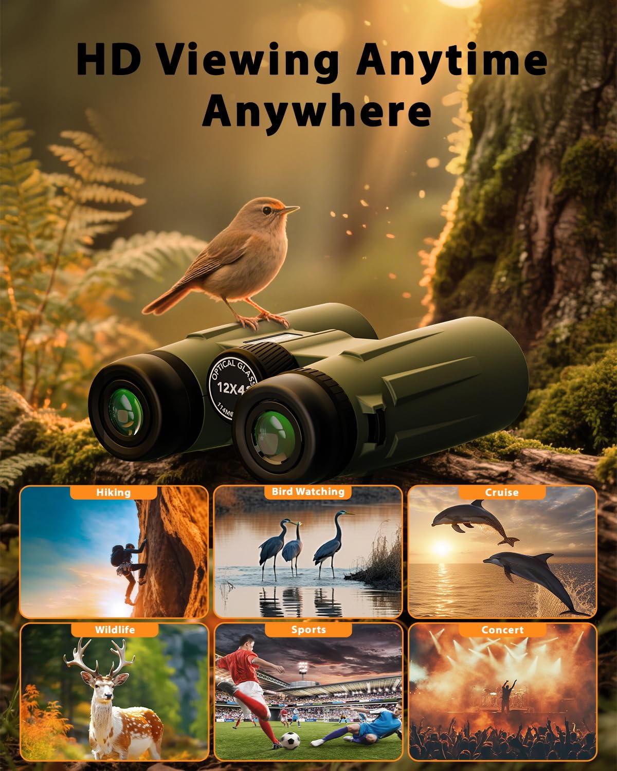 Usogood binoculars 12x42 low-light performance enables clearer dusk viewing.
