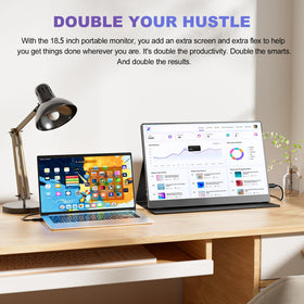 Usparkle built-in speakers on the portable monitor for quick audio.