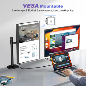 Usparkle smart cover stand on the portable monitor for easy viewing.