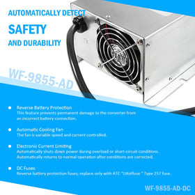 USSKYBOY WF-9855 DC power output keeps RV appliances energized.