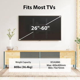 USX MOUNT arm fully extended with TV showing flexible viewing positions