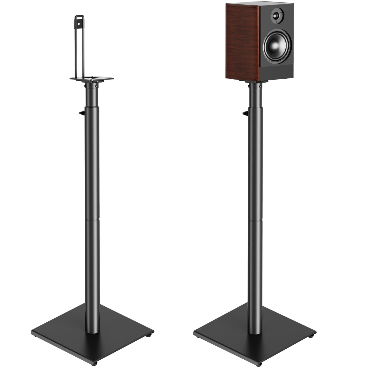 USX MOUNT bookshelf speaker stands with height adjustment for optimal listening height