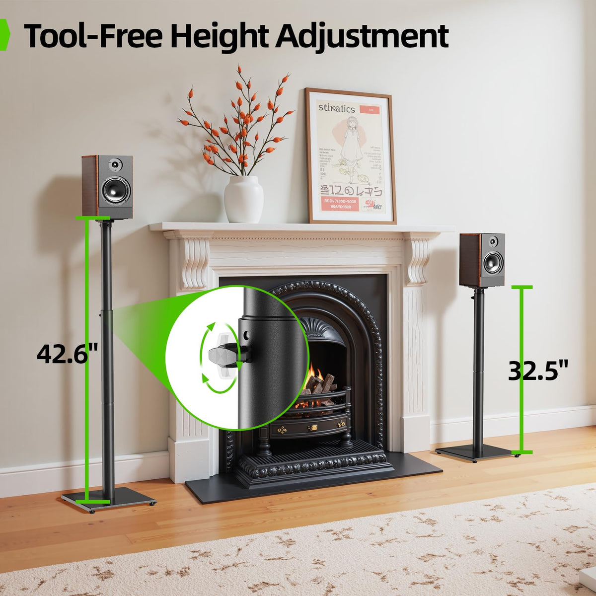 USX MOUNT sturdy square base provides stable support for speakers