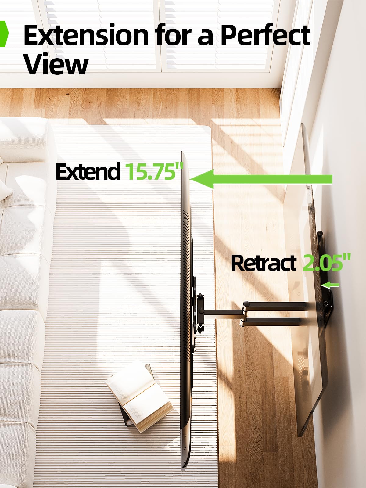 USX Mount cable-management-velcro keeps cords tidy and organized