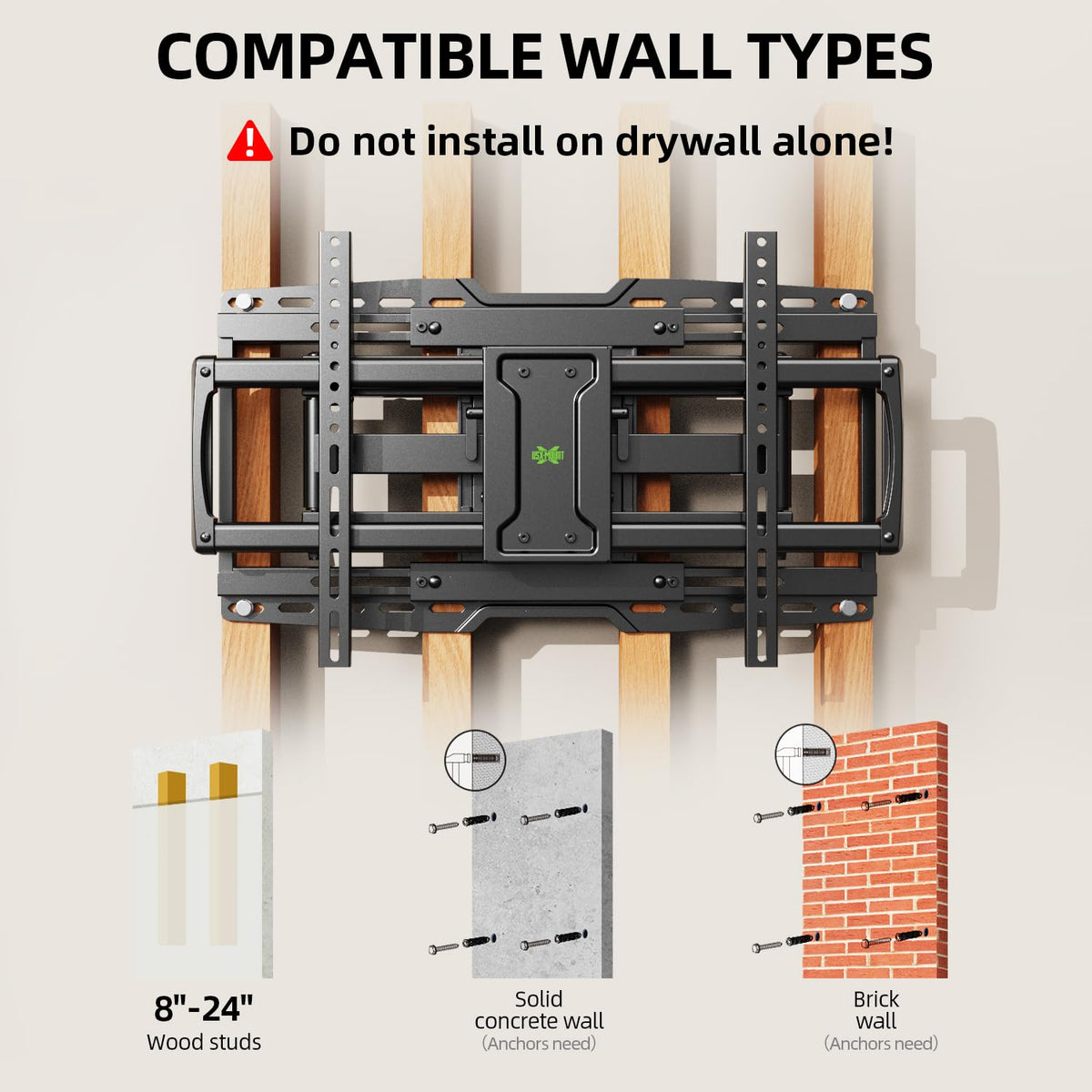 USX MOUNT concrete anchors available on request for solid walls.