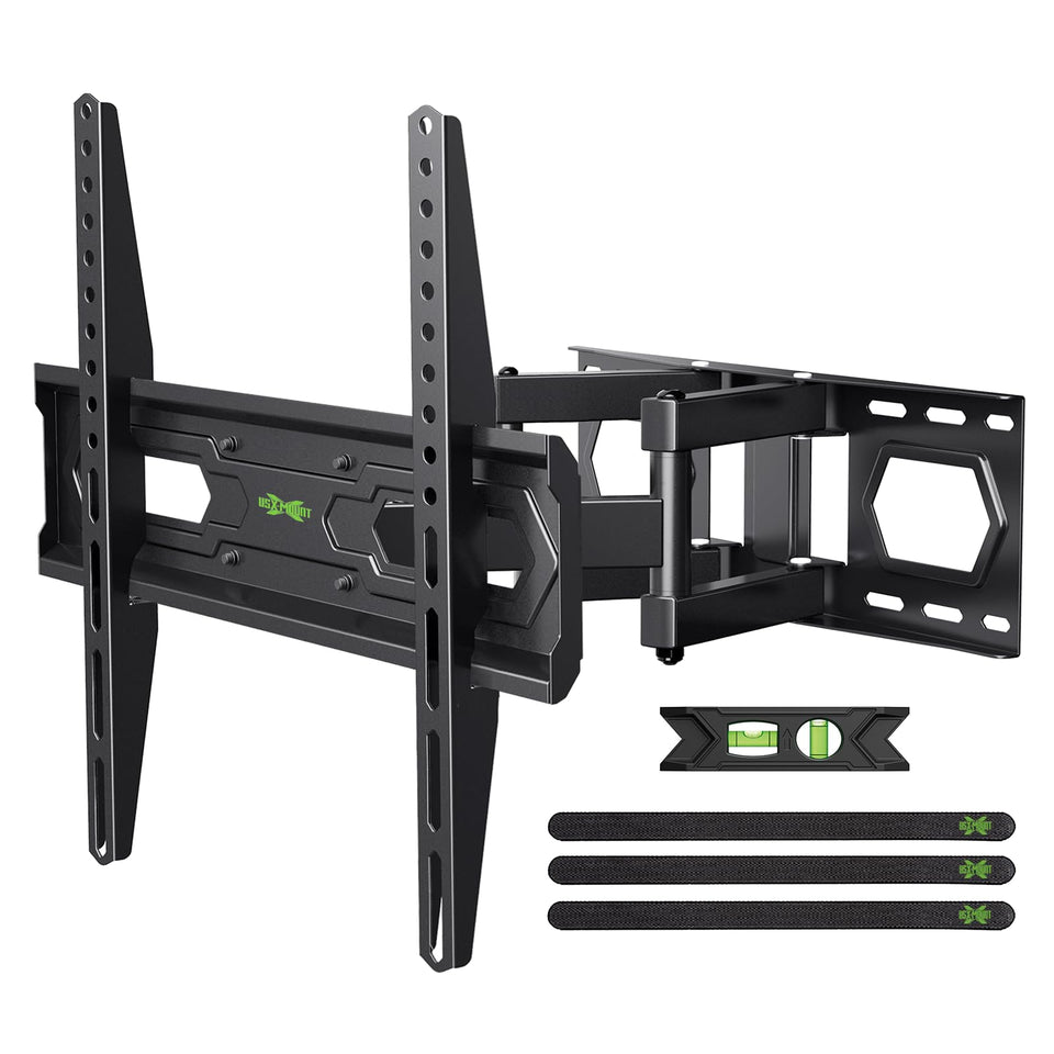 USX MOUNT front view with mounted TV showing secure wall mount and clean look