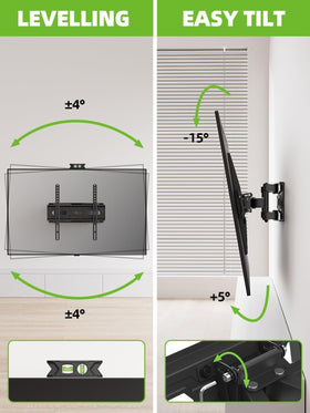 USX MOUNT fully extended arm demonstrating 15.07-inch reach for flexible viewing