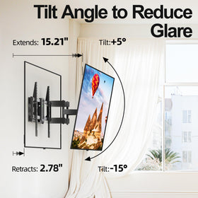 USX MOUNT fully extended arm showing 15.18 inch reach for flexible viewing