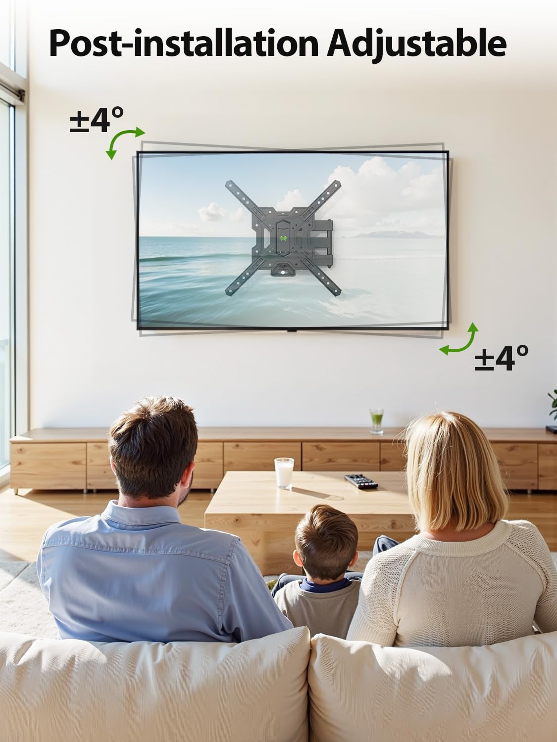 USX MOUNT arm fully extended demonstrating reach advantage for optimal viewing