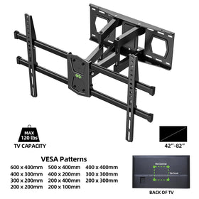 USX MOUNT fully extended 15.2 inches showing swivel access and reach advantage