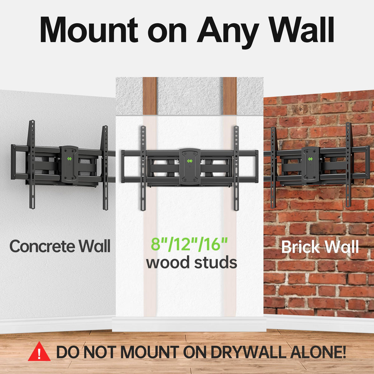 USX MOUNT included hardware and drilling template for fast, accurate installation