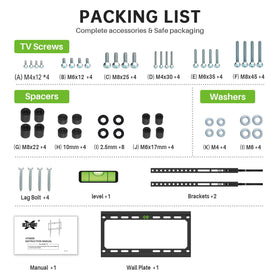 USX MOUNT bubble level and accessories included for alignment
