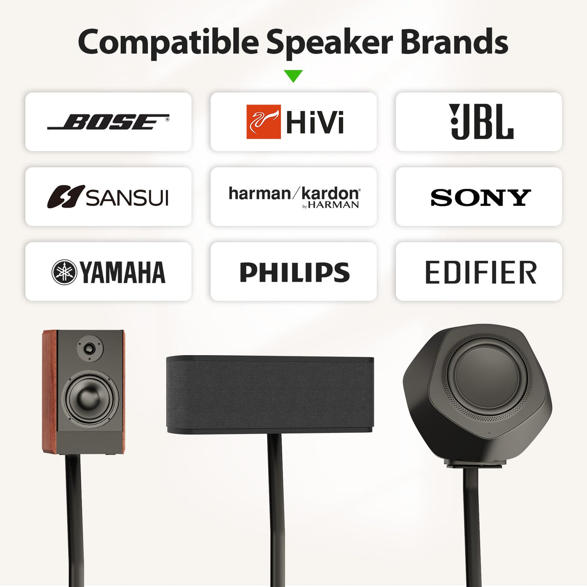 USX MOUNT internal cable channel keeps speaker wires organized