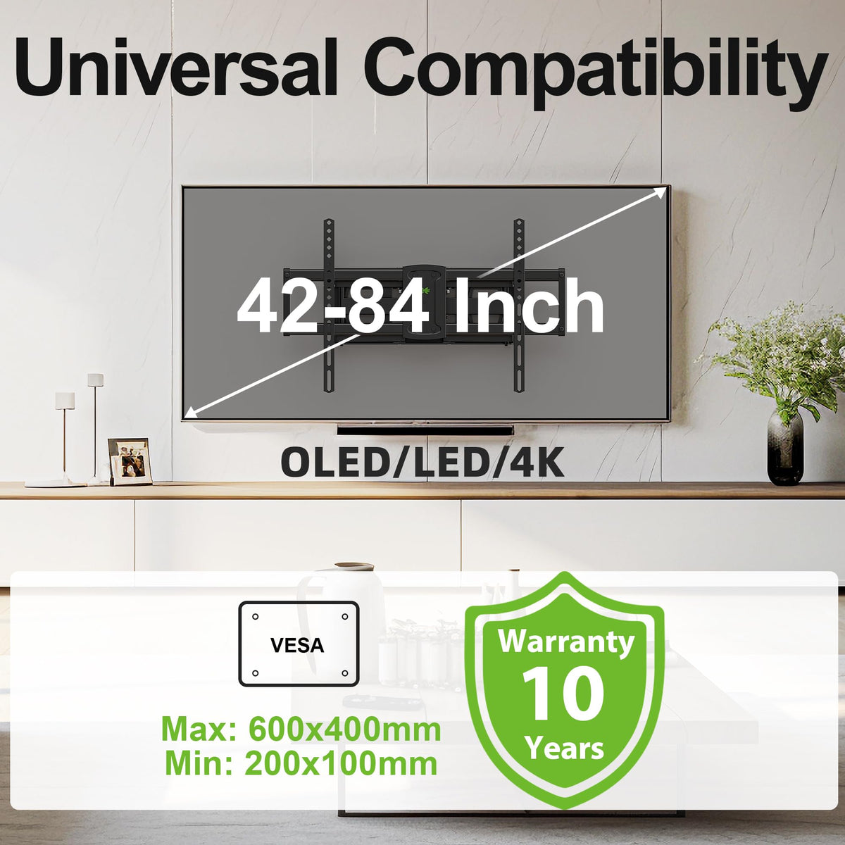 USX MOUNT installed in living room offering better sightlines and space savings