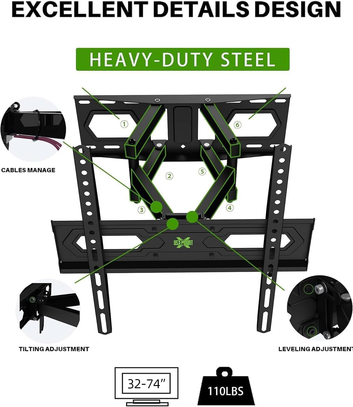 USX MOUNT lifestyle living room setup showing mounted TV for enhanced viewing comfort