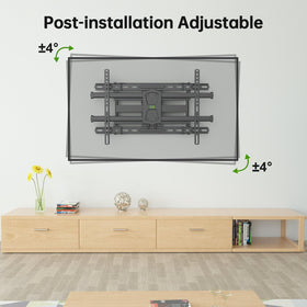 USX MOUNT low-profile 2.58-inch profile keeps the TV close to wall.