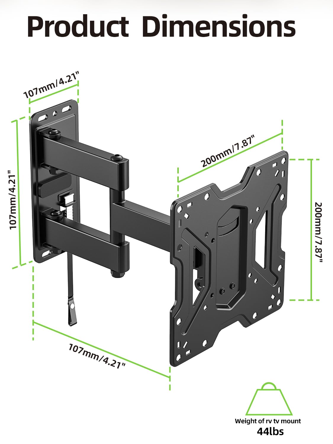 USX MOUNT installed in an RV living area illustrating stable onboard viewing