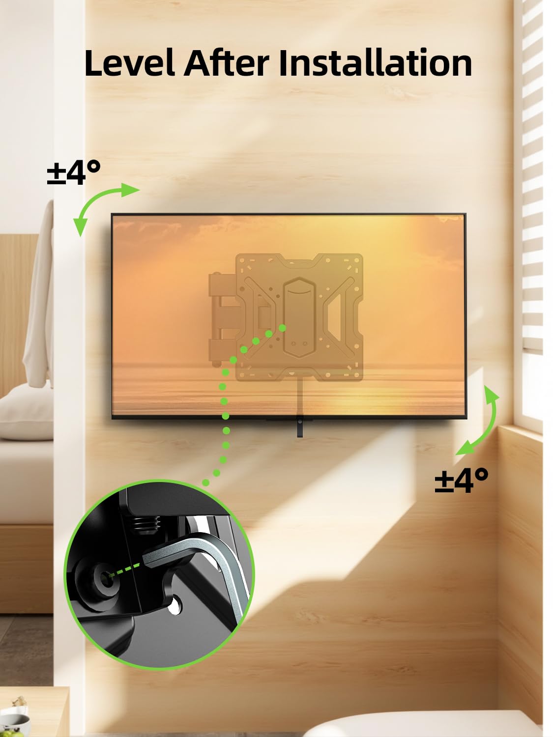 USX MOUNT retracted and extended comparison showing space-saving convenience