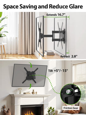 USX MOUNT side profile retracted close to wall saves space and keeps room tidy