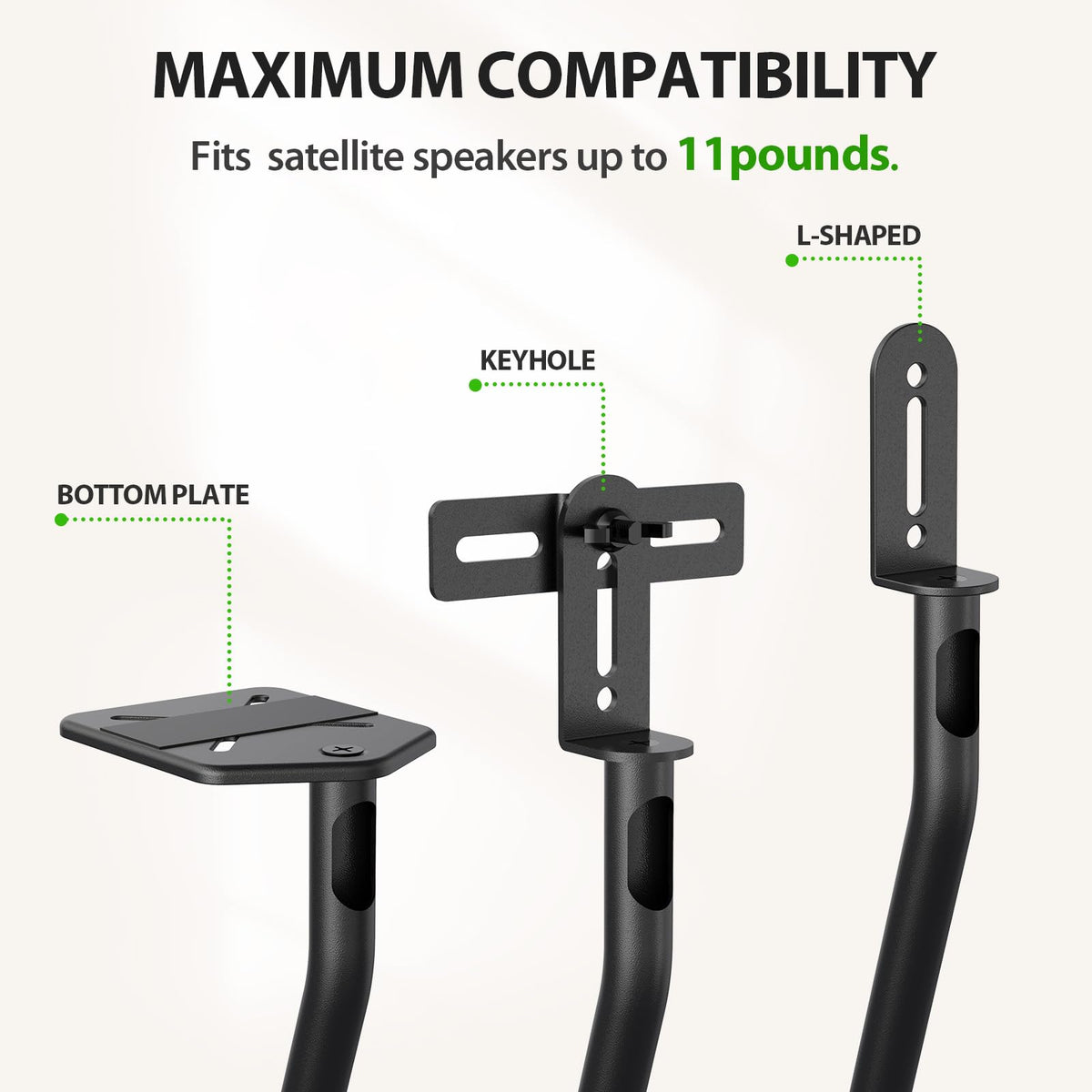 USX MOUNT square base with rubber feet adds stability and floor protection