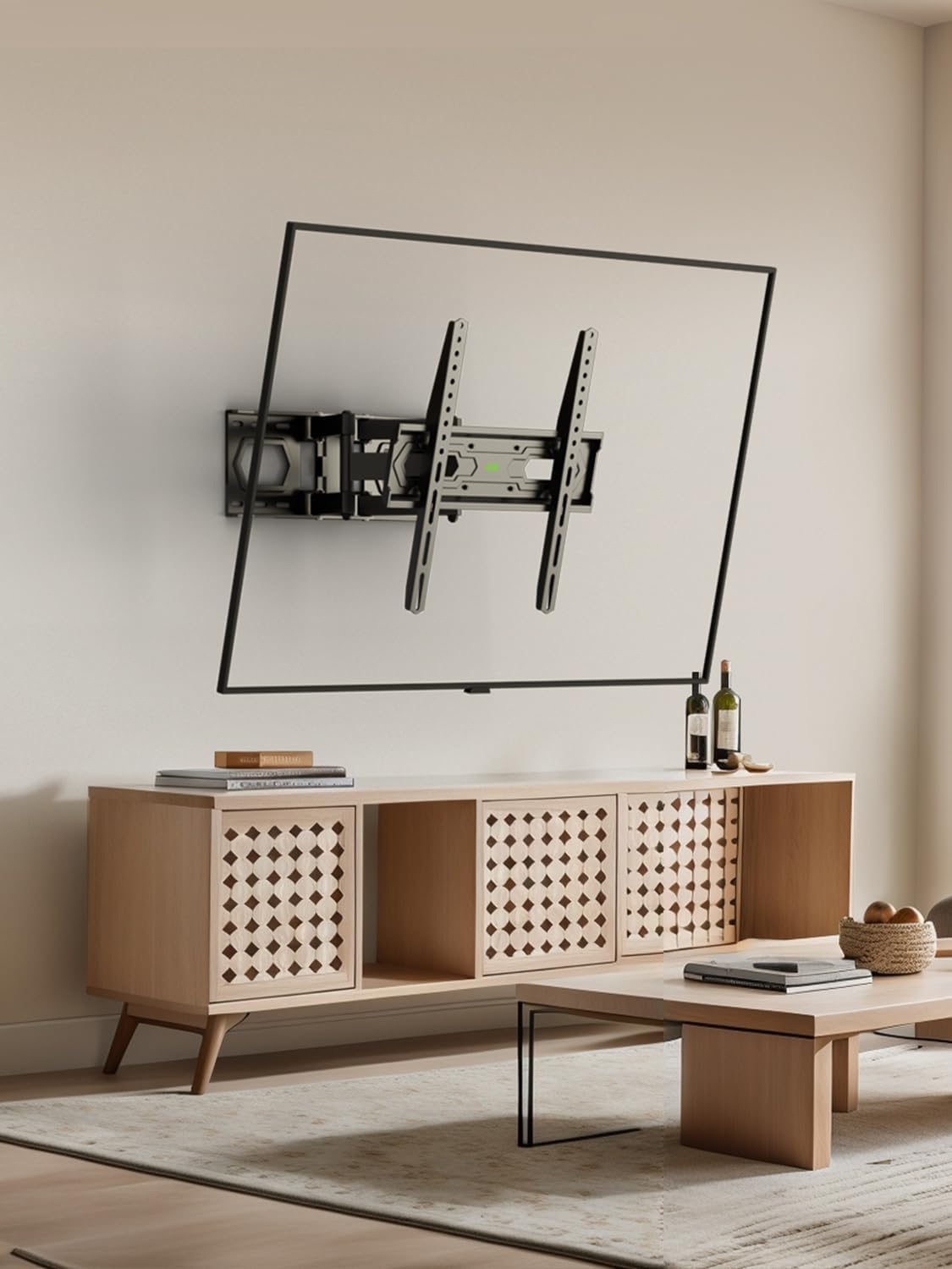 USX MOUNT mounted on wood stud installation showing sturdy attachment and safety