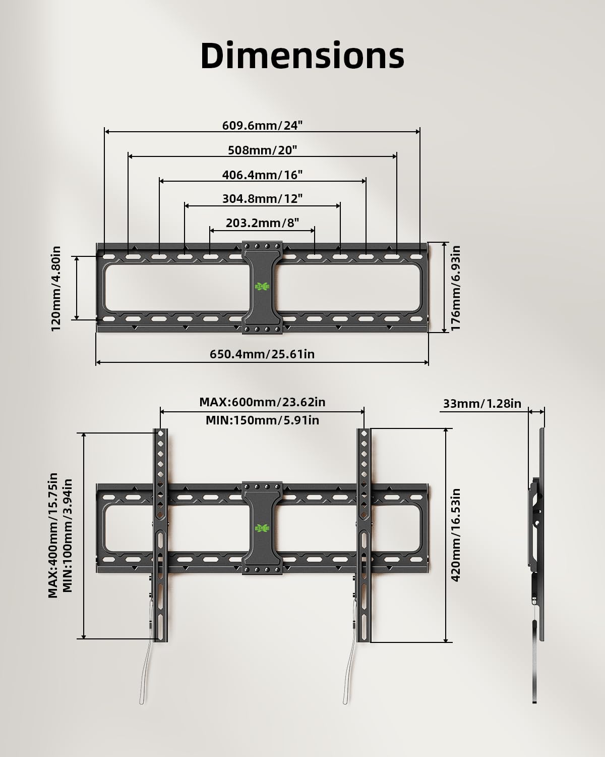 USX MOUNT installation on wood stud demonstrating secure fit